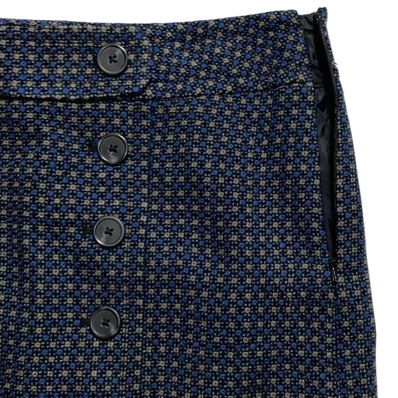 LOFT 4 Blue, Black, and Gray Houndstooth Short Skirt - Picture 3 of 8